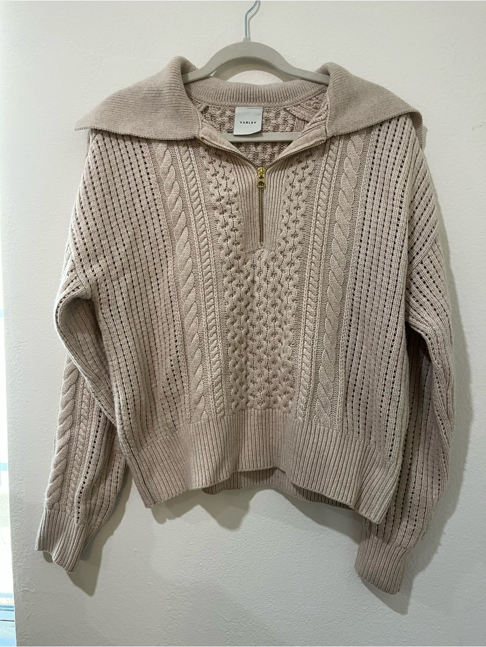 Varley CAMELLO RELAXED CABLE HALF ZIP TRUE KNIT BLEND - Picture 4 of 7